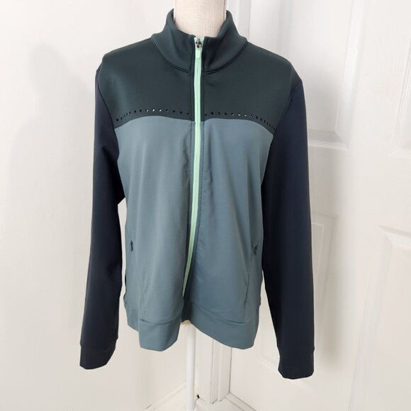 Fabletics Jacket Womens XXL Black Full Zip Stretch Mock Neck - Picture 16 of 16